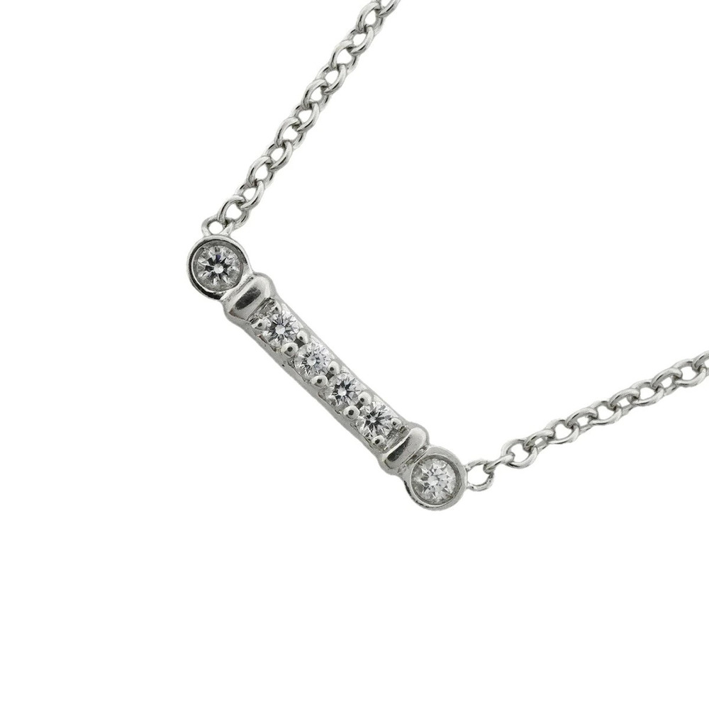 Tiffany Co Necklace Fleur de lis Stem Platinum Diamond